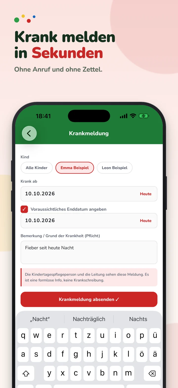 Lebenswerk-App: Krankmeldung mit wenigen Tipps